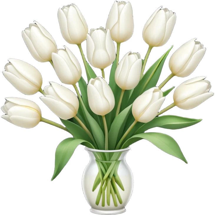 A bouquet of white tulips  emoji