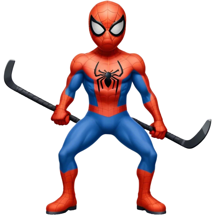 Muscular Spider-Man with hockey mask emoji