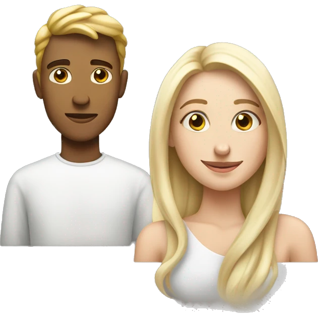 white youg man tlking to white young woman emoji