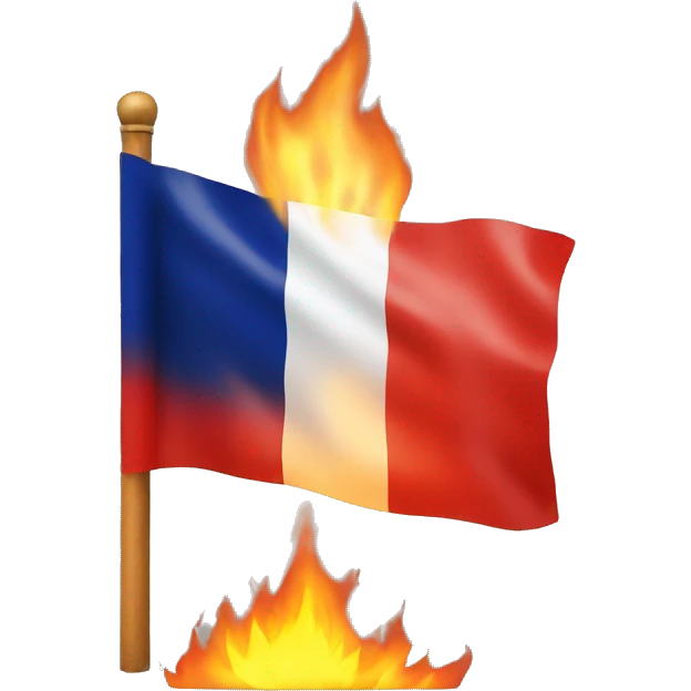 French flag inside fire emoji