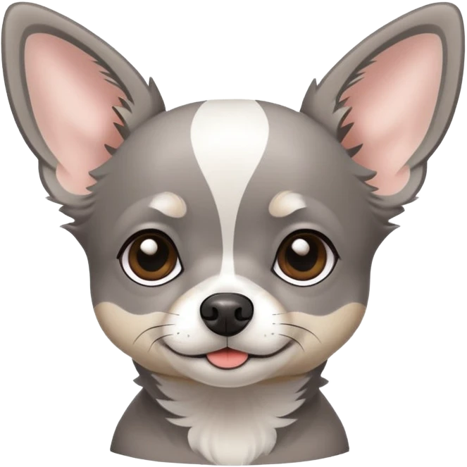 Grey Chihuahua with white stripe on head  emoji