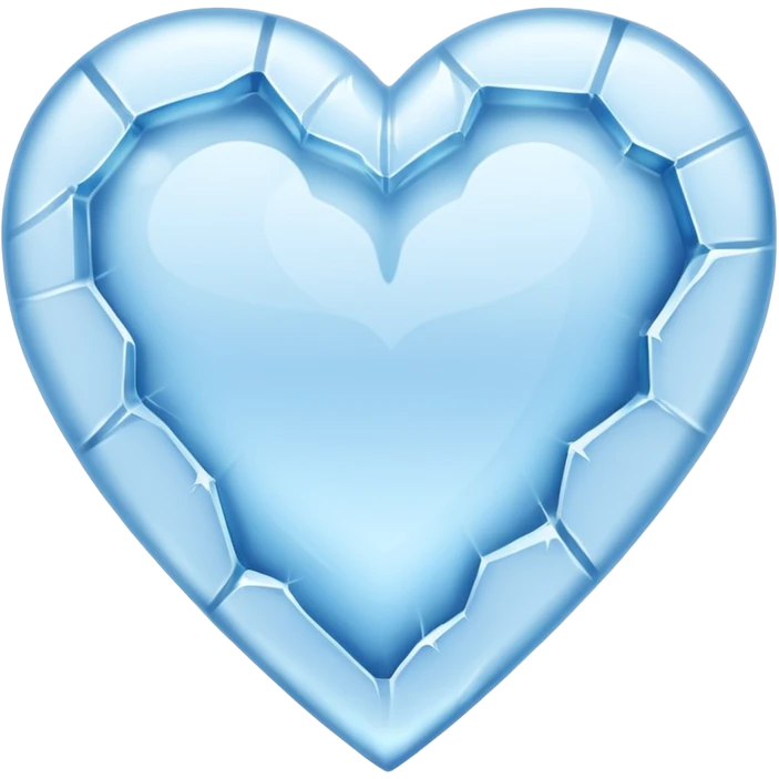 a flat heart that appears to be chiseled from a block of ice. Frost seems to grow on it emoji