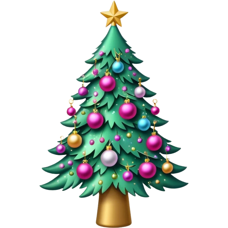 Christmas tree pink emoji