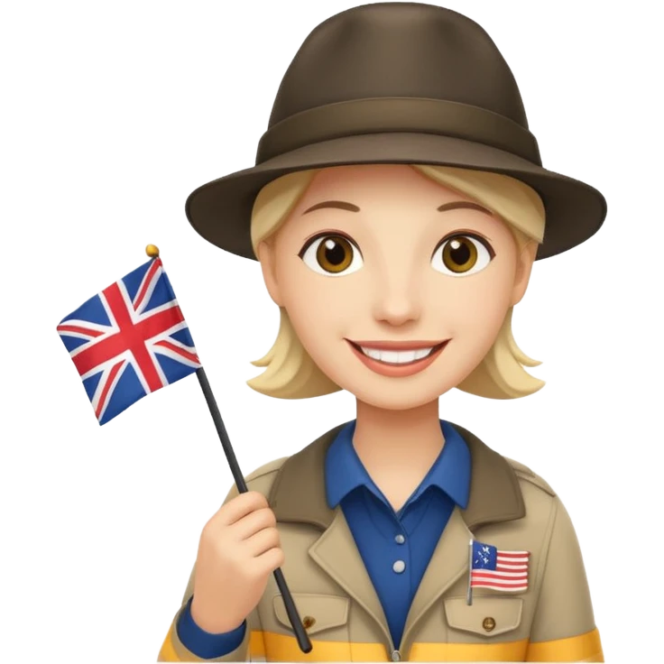 Guide + small flag, Tour Group. emoji