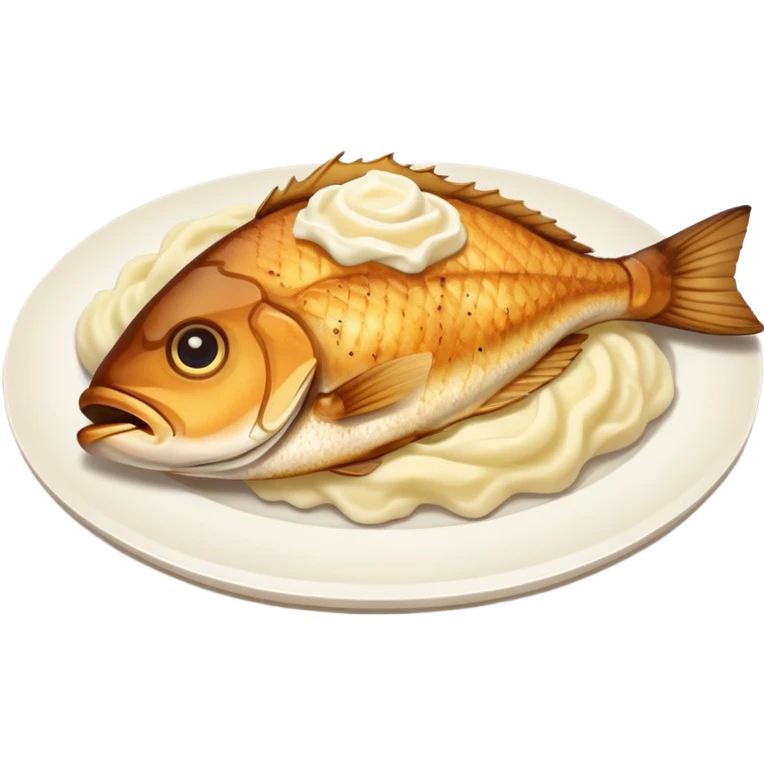 Fried fish and mashed potatoes  emoji