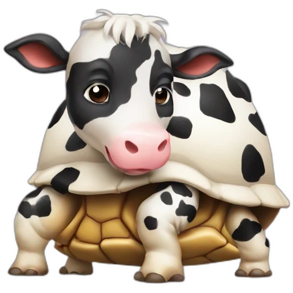 Vache sur une tortue emoji