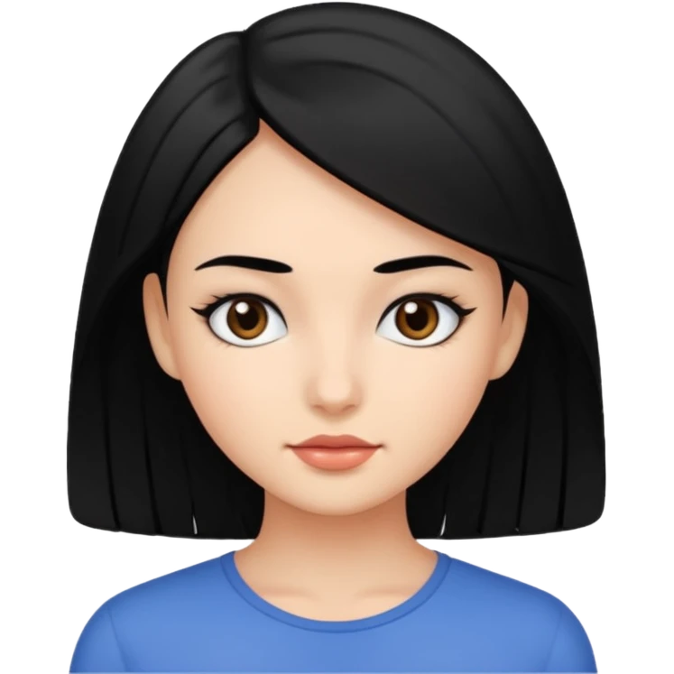 young smooth black-haired woman emoji