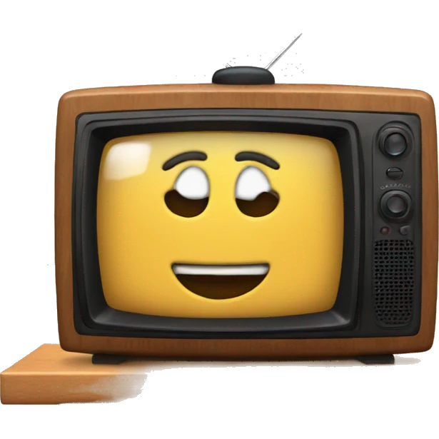 90s TV on a wood stand emoji