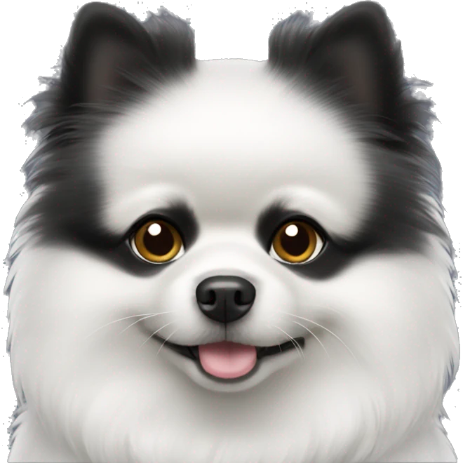 Black Pomeranian with white chest emoji