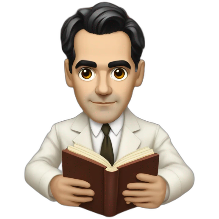 Realist federico garcia lorca with a book emoji