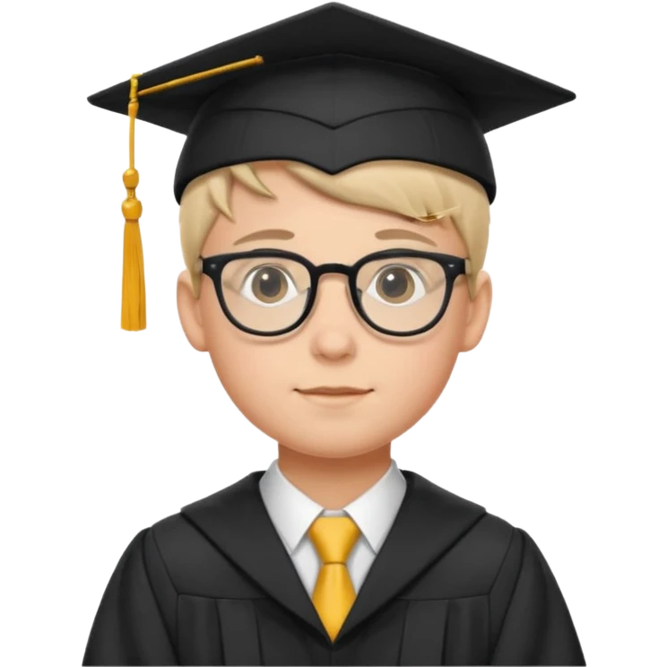boy with glasses in graduation suit emoji