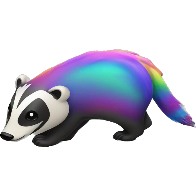 Trippy rainbow badger emoji