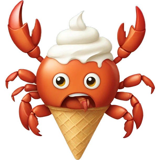 Crab eating icecream emoji