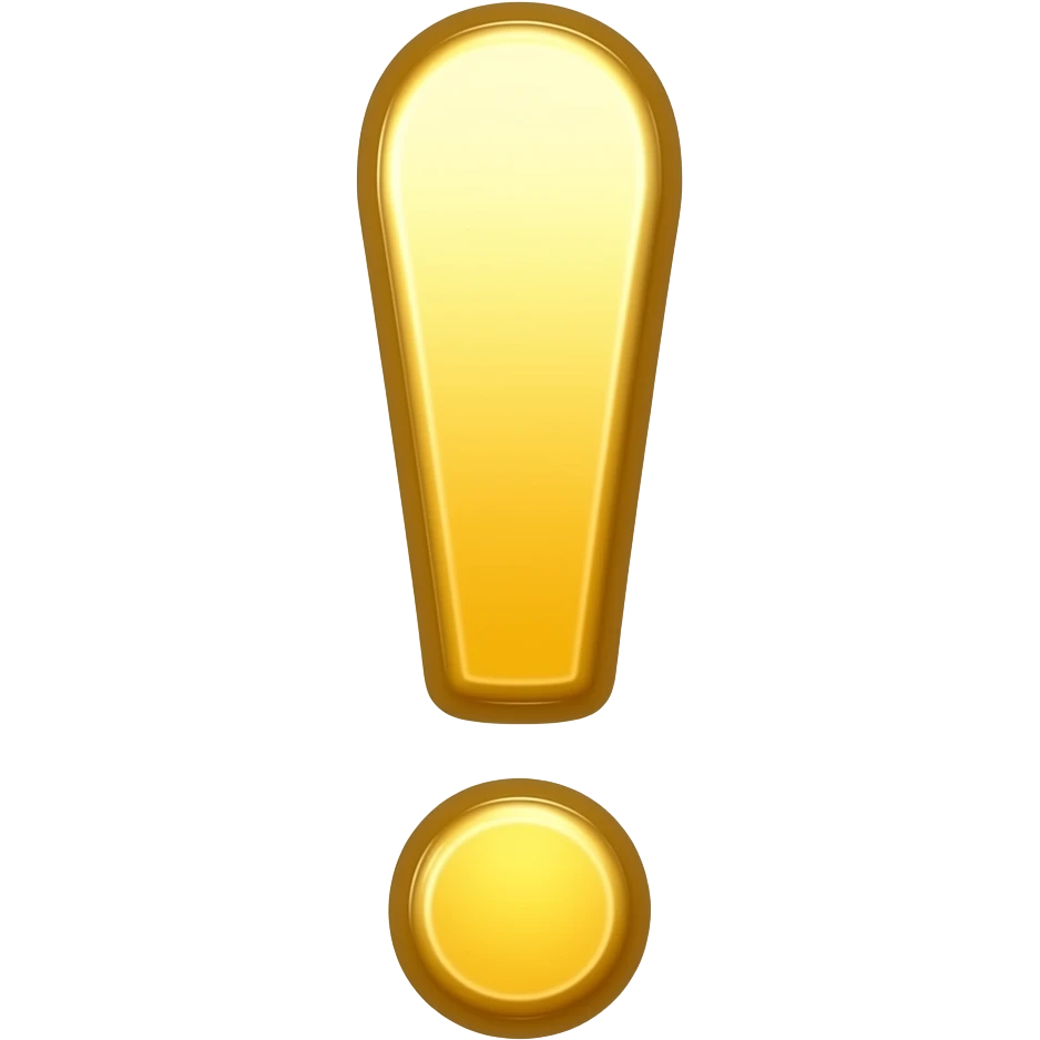 Eureka!: pixar-style 3D emoji style, glossy surface, soft shadows, white background, centered, no text, glowing super exclamative,  gold, emoji