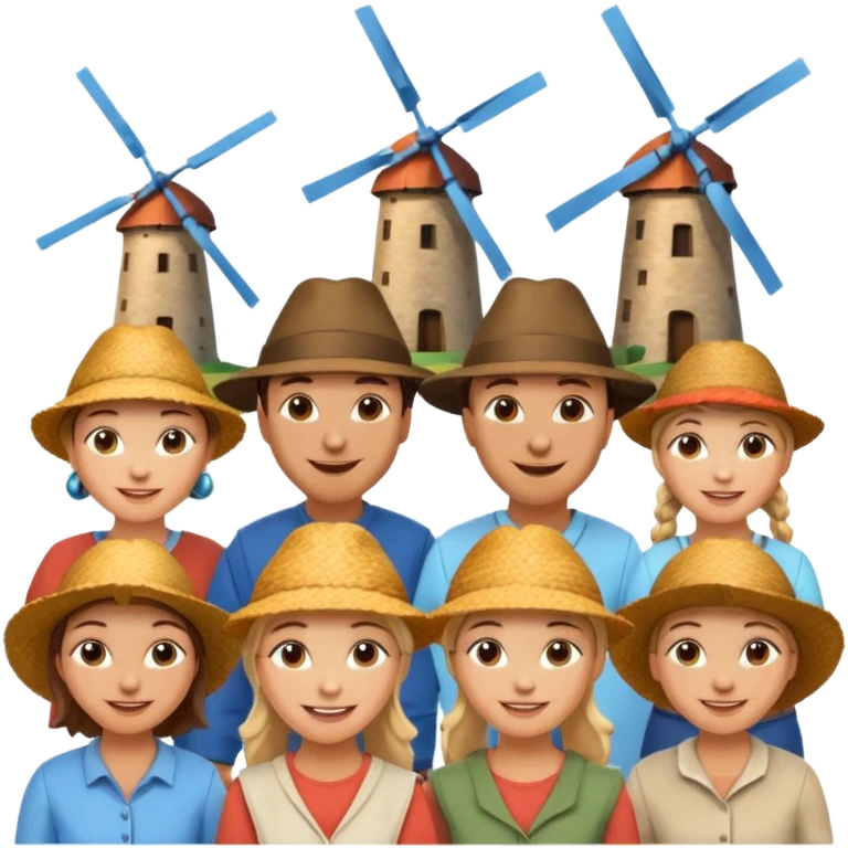  People WEARİNG ÇİFTÇİ HAT with  Windmills emoji