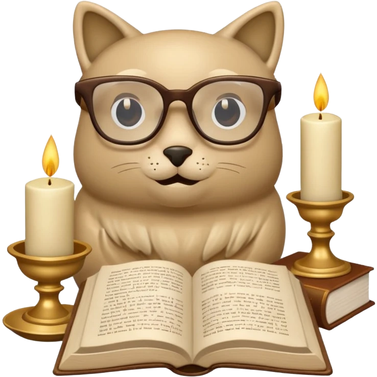 beige aesthetic objects like vase, book, pillow, glasses, and candle emoji