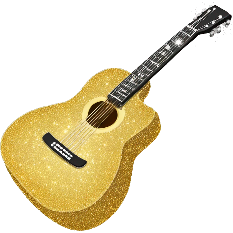 Bedazzled glittery acoustic guitar emoji