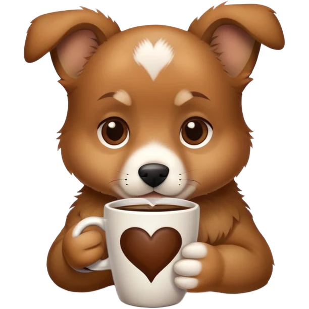 Pup with coffee  emoji