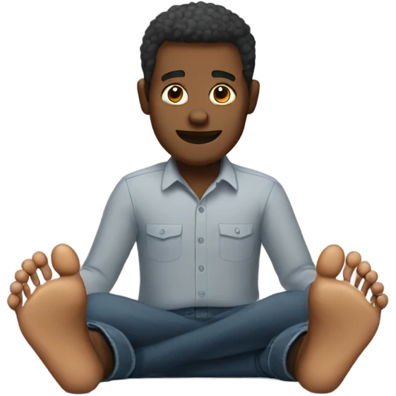 Man with feet for hands  emoji