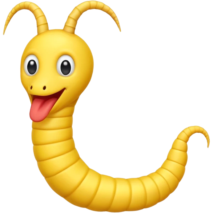 Yellow worm with a weird head emoji