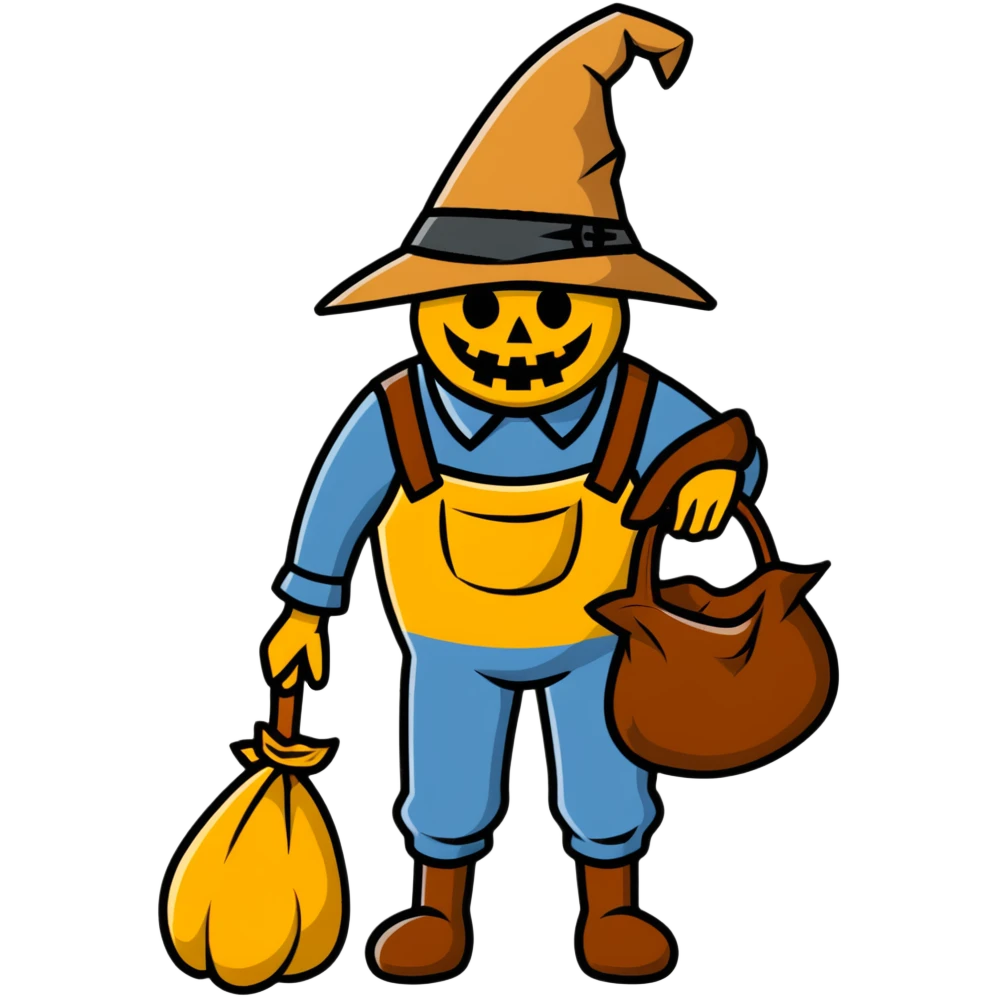 scarecrow man with sack on head full body emoji