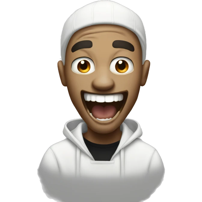white skinned, rapper with evil laugh  emoji