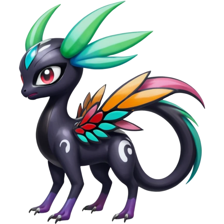 Colorful Shiny Edgy Cool Badass Painted Splashed Exotic Meloetta-Palkia-Venom-Darkrai-Fakémon-creature-hybrid emoji