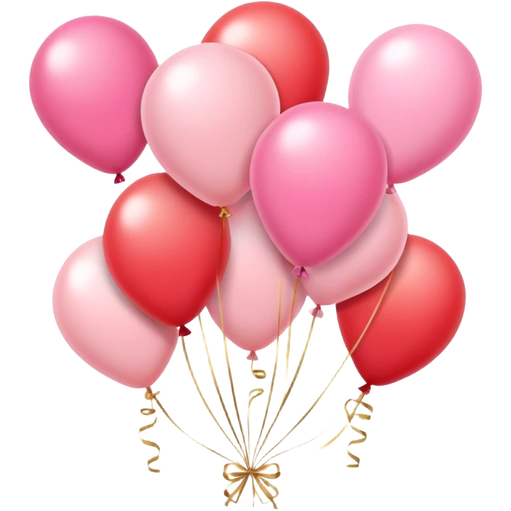 Romantic pastel wedding balloons with warm-colored pink and red flowers emoji
