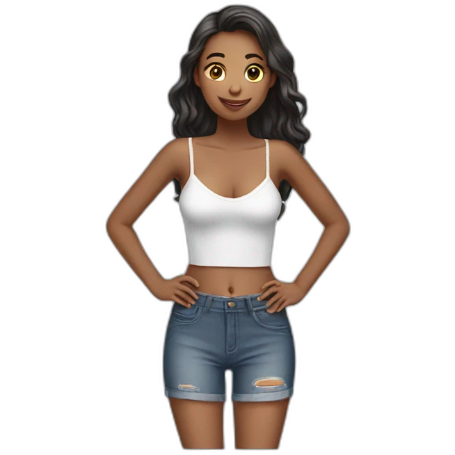 girl undressing clothes emoji