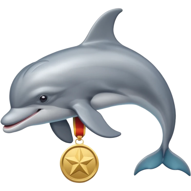 Ένα Ρος δελφίνι με ένα μετάλλιο  emoji