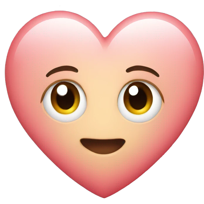 Heart with cute face emoji