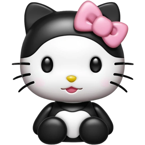 Hello kitty black emoji