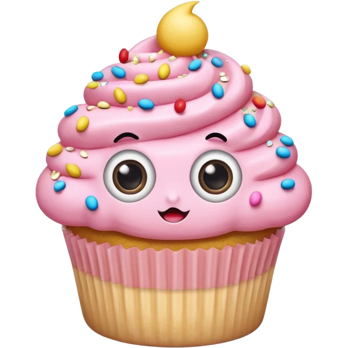 cupcake love cute with big toon eyes emoji