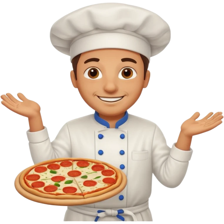 smiling Italian chef spinning pizza dough emoji
