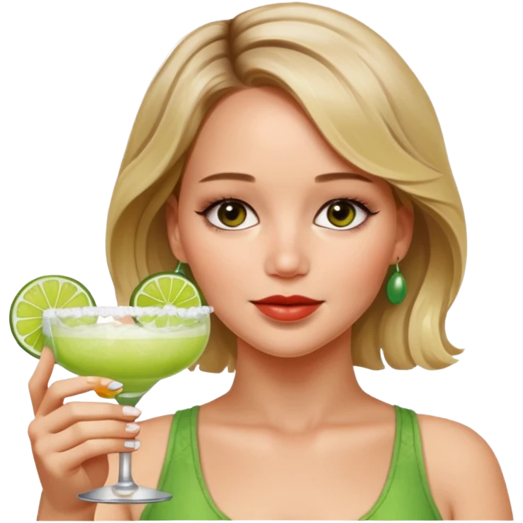 Jennifer Lawrence, drinking margerita  emoji