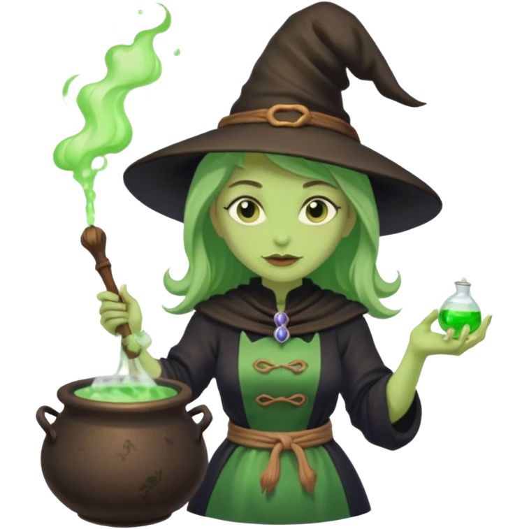 green witch cooking potion emoji