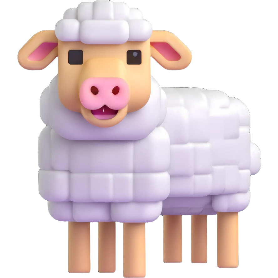 square Minecraft sheep emoji