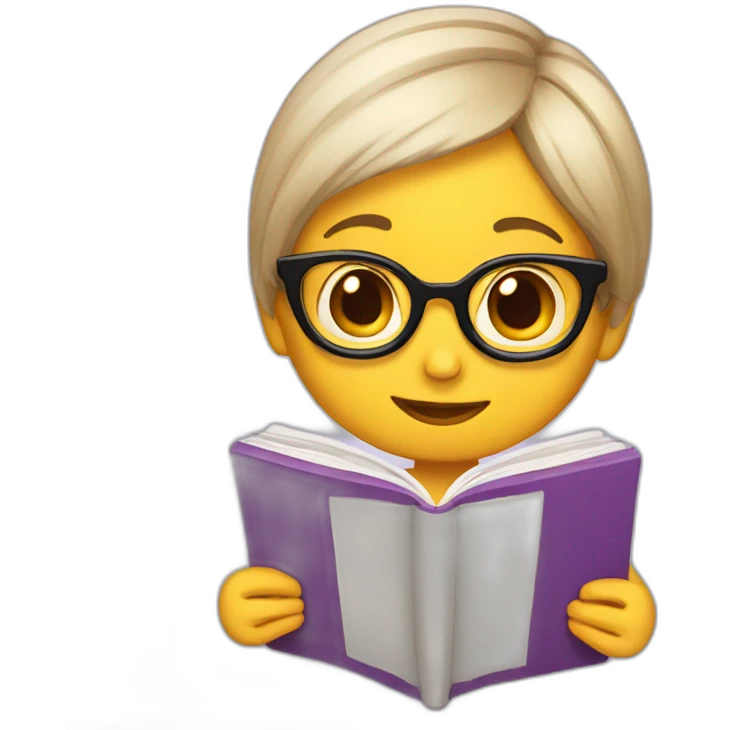Lola reading a book emoji