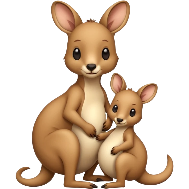 A kangaroo which has its baby kangaroo in its pouch(marsupium) emoji