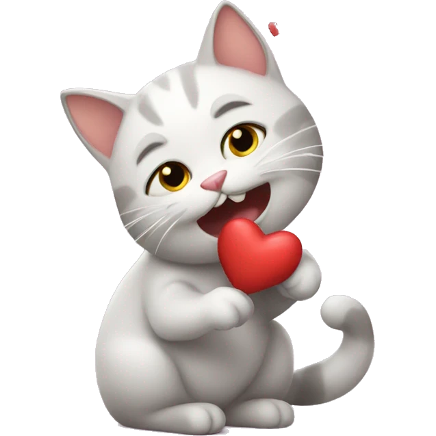 Cat blowing hearts emoji