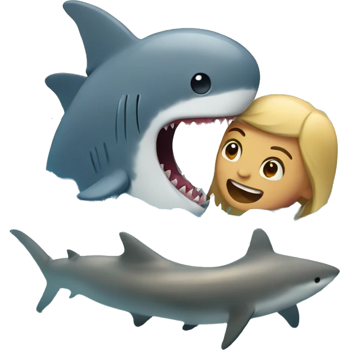 Living water with a shark in love emoji