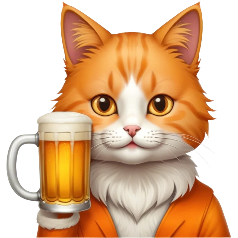 Cat drinking beer emoji