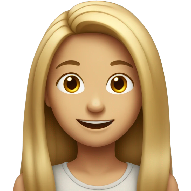 smiling girl with long hair emoji