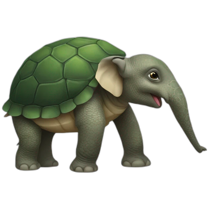Tortue sur un éléphant emoji