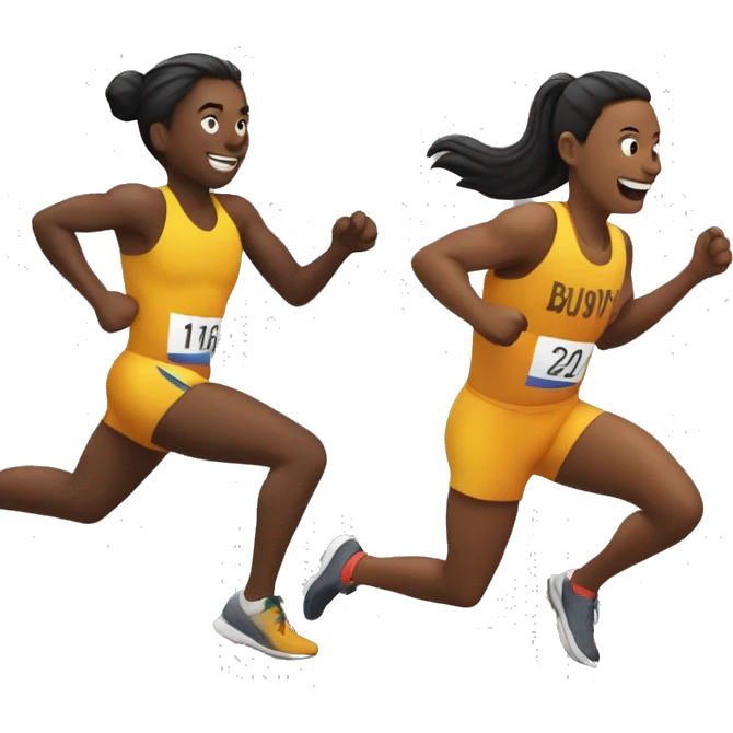 Two runners doing the relay race emoji