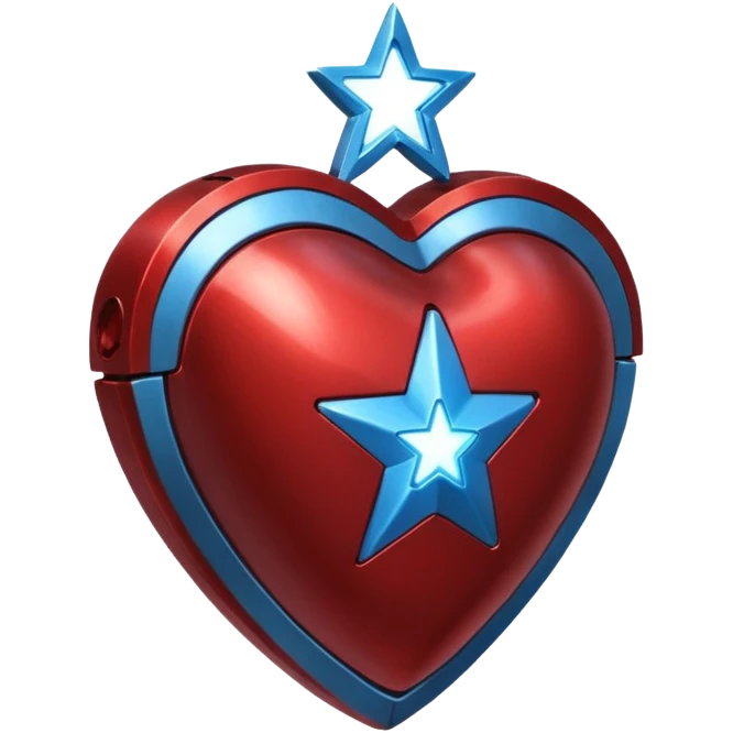 A red Iron Man heart with a glowing blue star in the center emoji
