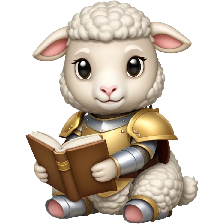 Lamb woth armor reading emoji