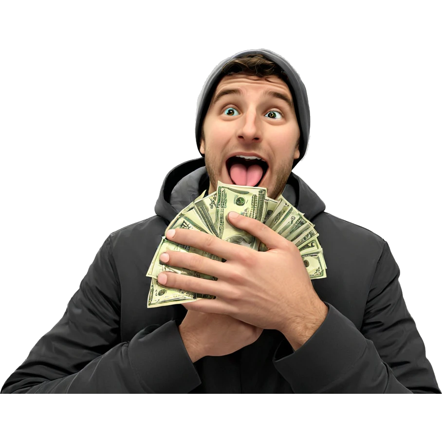 boy with money and tongue emoji