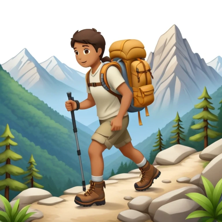 hiking in the mountains emoji