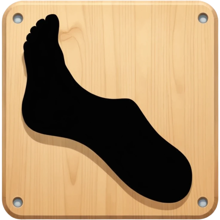 foot silhouette above a nail board emoji